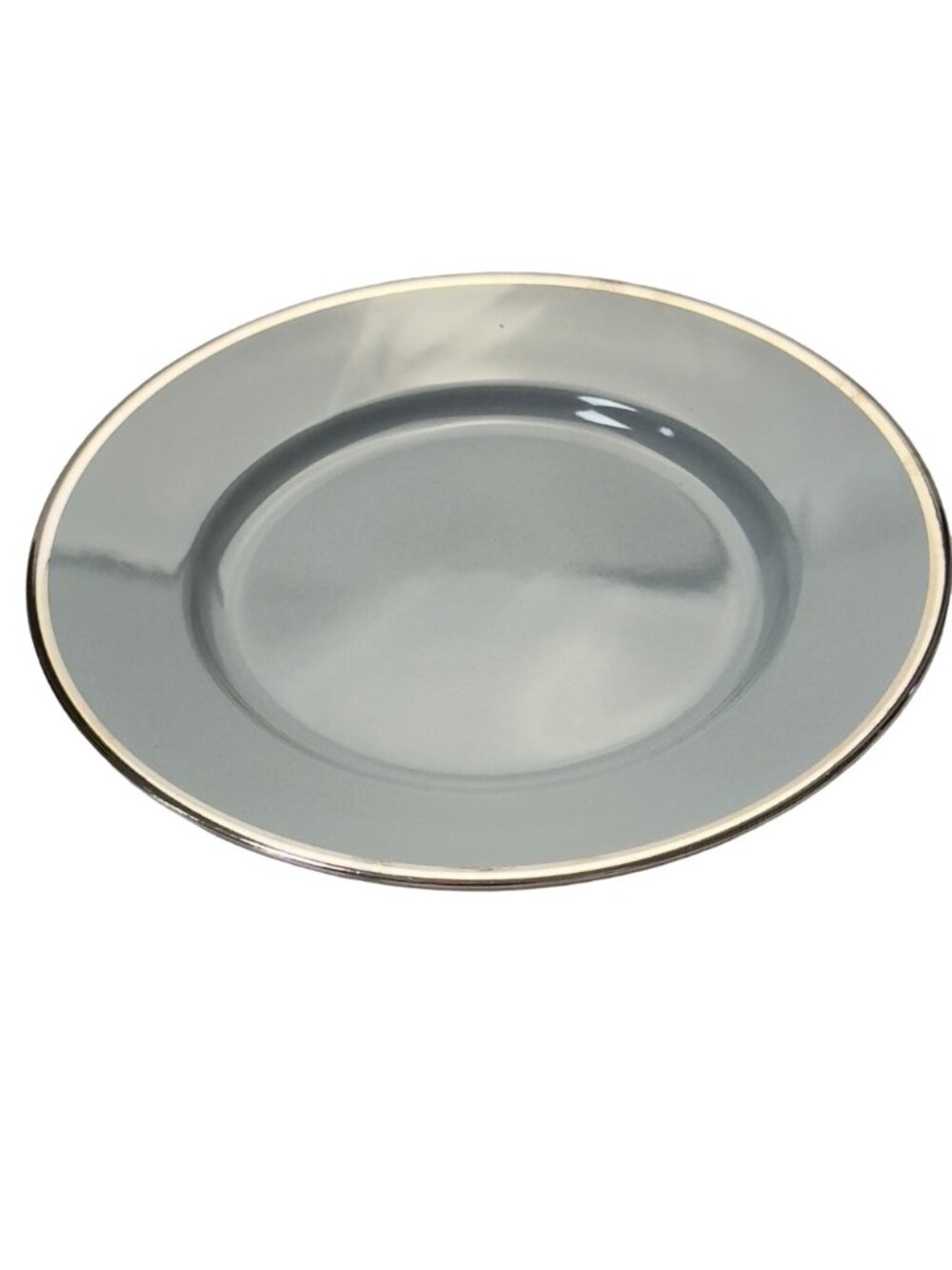 Walküre Gray Bread Plate With Silver Rim 7.5-Inch Diameter - Picture 5 of 7